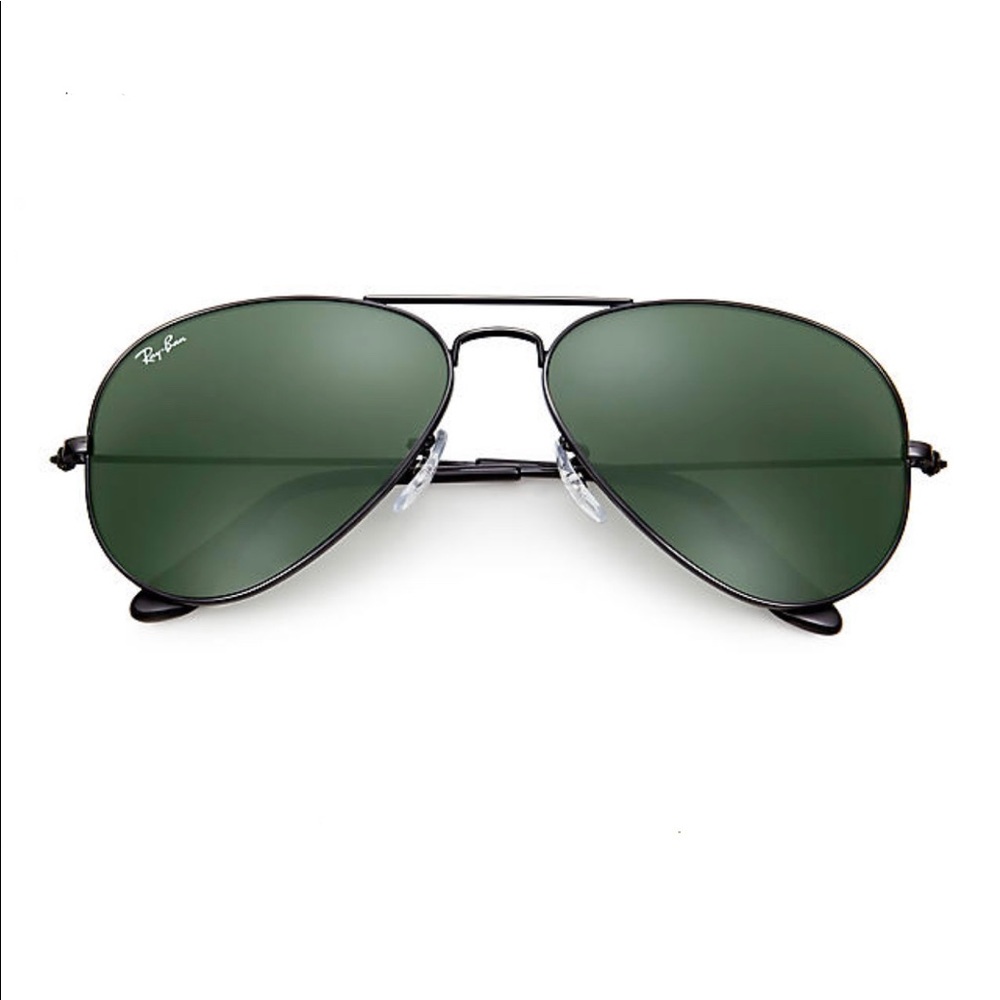Ray Ban RB3025 Aviator Sunglasses Black G15 Green - Picture 2 of 3